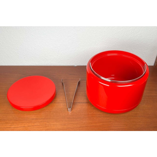 Mid-Century Modern Danish Space Age Red Ice Cooler Bucket by Erik Magnussen for Stelton, 1970s For Sale - Image 4 of 18