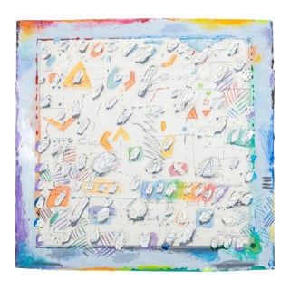 Elfi Schuselka "Yellow Triangle Ii" Mixed Media For Sale