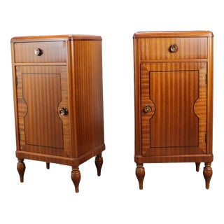 Art Deco Bedside Tables, Former Czechoslovakia, 1930s, Set of 2 For Sale