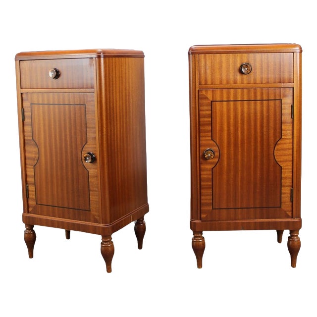 Art Deco Bedside Tables, Former Czechoslovakia, 1930s, Set of 2 For Sale