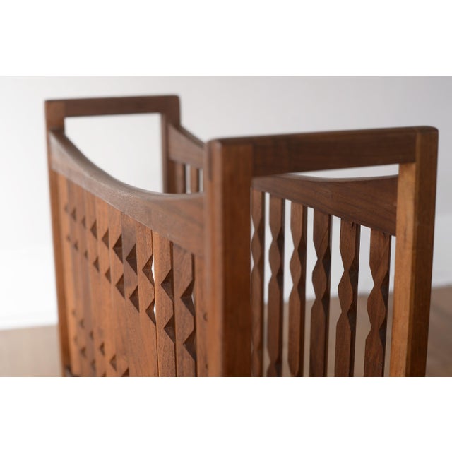 MCM Arthur Umanoff Walnut Magazine Rack for Washington Woodcraft For Sale - Image 11 of 12