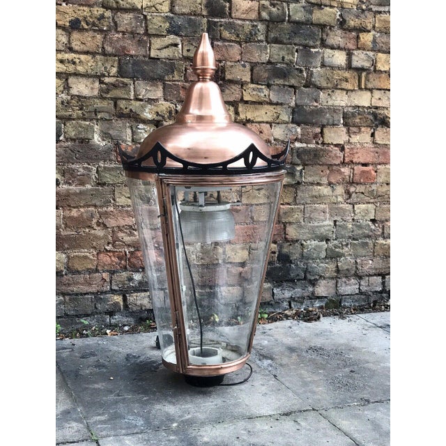 Large Copper Lamppost Lantern Ready to be mounted on a post It has acrylic glass not glass. Size Height 102 cm Width 52...
