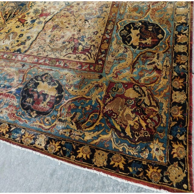 1920s Antique Hand Knotted Agra Rug 8'9"x 12'7" For Sale - Image 9 of 13