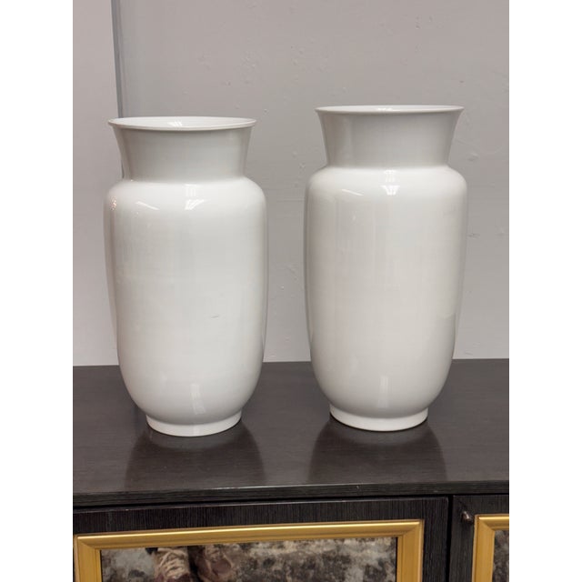 Design Plus Gallery presents a Pair of the Saale White Porcelain Vases by Trude Petri for KPM Berlin. the Saale vase...