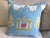 Thibaut Thibaut “Kingdom Parade” in Turquoise Complete Down-Filled Pillows- a Pair For Sale - Image 4 of 5