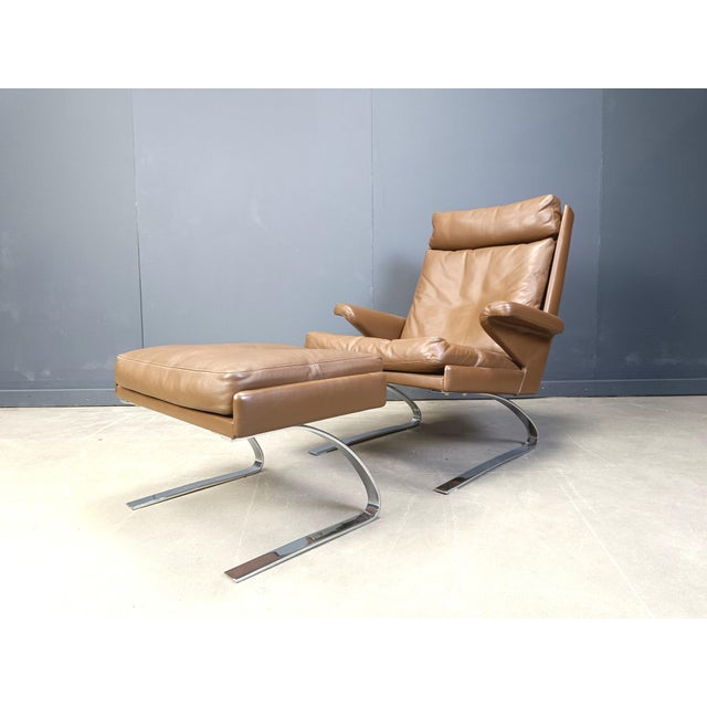 Set of Swing Lounge Chair and Ottoman by Reinhold Adolf and Hans-Jürgen Schräpfer for Cor, 1970s For Sale - Image 9 of 12