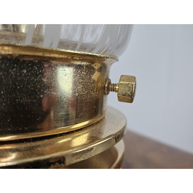 Vintage Table Lamp in Worked Glass and Golden Metal, 1970s For Sale - Image 15 of 18