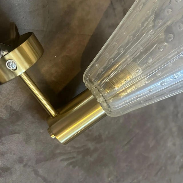 Barovier e Toso A Pair of 1990s Mid-Century Modern Attributed to Barovier Glass Wall Sconces For Sale - Image 4 of 11