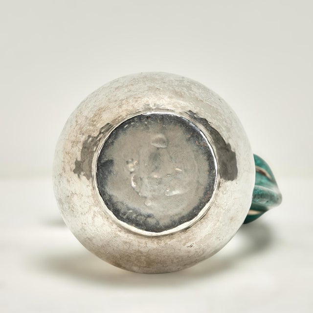 Metal Mid Century Los Castillos Silver on Copper Pitcher With Parrot Handle For Sale - Image 7 of 7