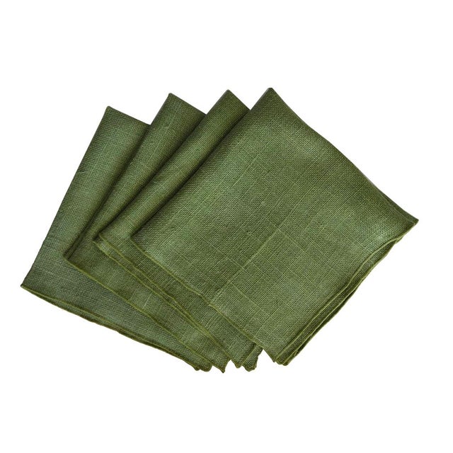 1970s Vintage Woven Linen Tablecloth and Napkins - Set of 5 For Sale - Image 5 of 10