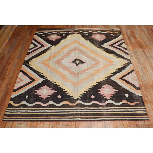 Turkish Room Size Antique Kilim - 9' x 11'2" For Sale - Image 17 of 18