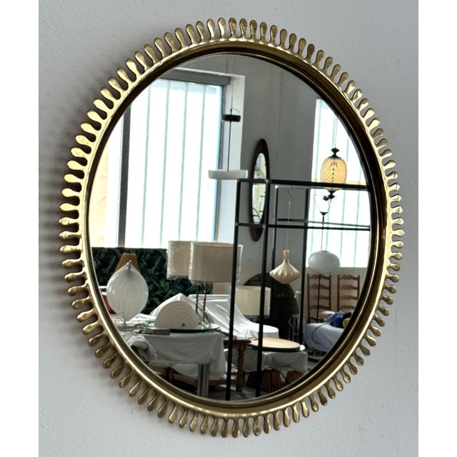 Mid-Century Modern Mid-Century Wall Mirror in Brass by Vereinigte Werkstätten, 1970s For Sale - Image 3 of 13