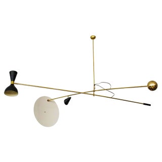 Mid-Century Italian Counterweight Ceiling Lamp, 1960s For Sale