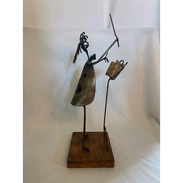 “Maestro, Please!” Vintage formed wire & sheet metal sculpture of an Orchestra Conductor ~ This Fabulous Brutalist...