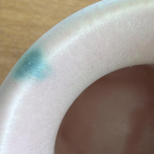 1928 Rookwood Pottery Pink Matte Vase Double Handles Shape 354 Arts & Crafts 3x5 For Sale - Image 4 of 11