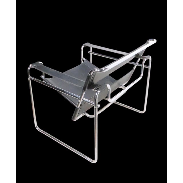 Black Mies Van Der Rohe Wassily Chair Made in Italy Circa 1970's For Sale - Image 8 of 17