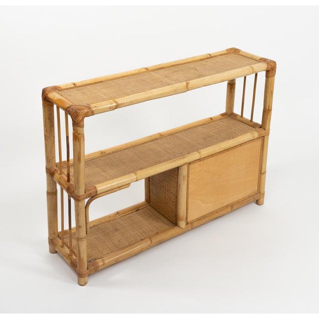 Mid-Century Modern Cabinet Shelf in Rattan and Bamboo, Italy, 1970s For Sale - Image 11 of 14