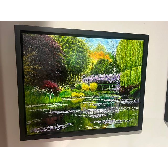 Contemporary Contemporary Steve Schaaf Among the Water Lilies Oil Painting For Sale - Image 3 of 11
