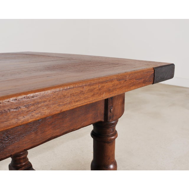 Country French Provincial Mahogany Farmhouse Dining Table 8 Ft For Sale - Image 13 of 18