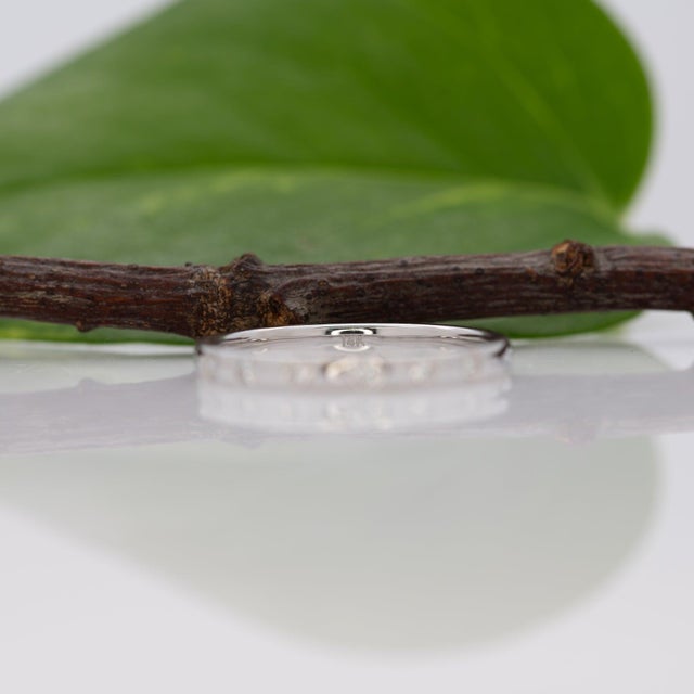 Earth Mined Diamonds Band Ring in Solid 14k Gold – Stackable Minimalist Jewelry, Size 6.75 For Sale - Image 9 of 9