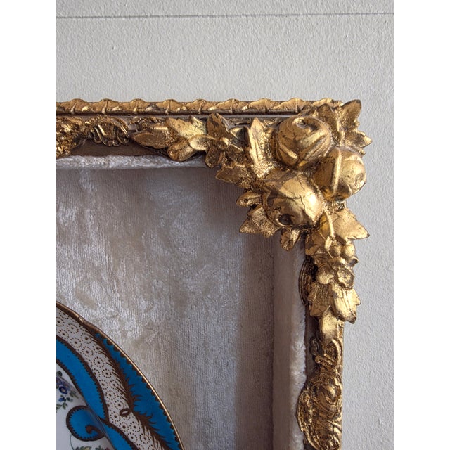 Pair of 18Th Century Sevres Porcelain Plates Mounted in Shadow Box Frames For Sale - Image 9 of 16