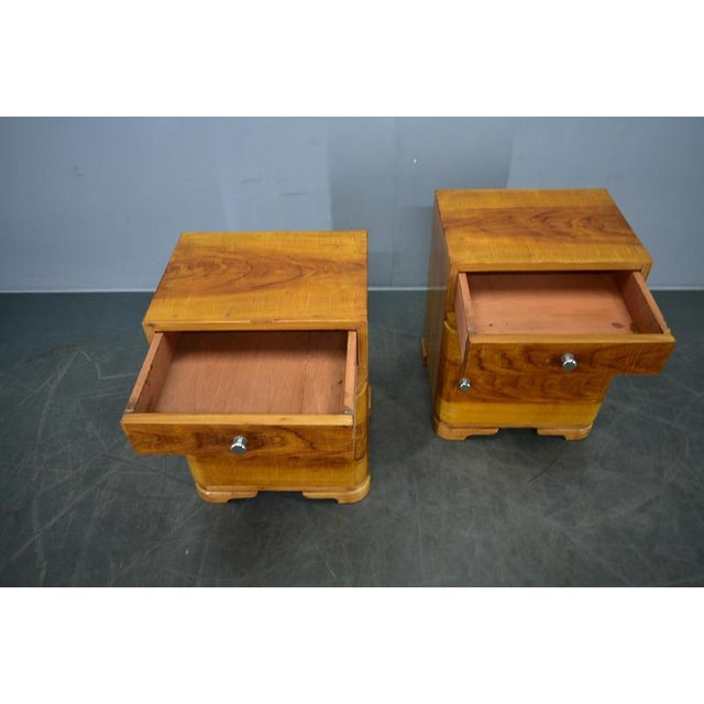 Art Deco Bedside Tables, Former Czechoslovakia, 1930s, Set of 2 For Sale - Image 4 of 18