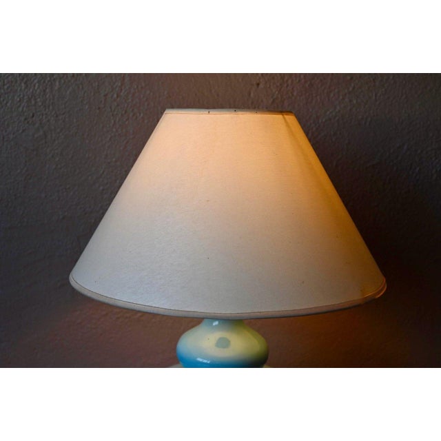 Vintage French Bohemian Blue Ceramic Table Lamp, 1960s For Sale - Image 4 of 10