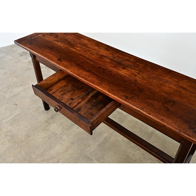 Wood French 19th Century Walnut and Oak Single Drawer Server For Sale - Image 7 of 8