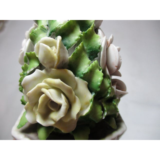 Alabaster 1950s German Porcelain Rose Topiary For Sale - Image 8 of 9