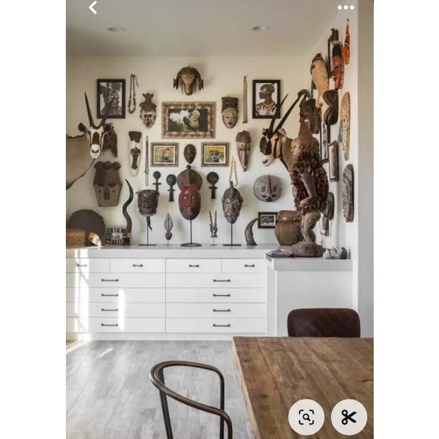 Rare Old Baule Portrait Head Mask/Helmet Mblo/Kpan Africa For Sale - Image 11 of 12