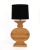French vintage oak monumental table lamp in the style of Jean-Charles Moreux. An architectural statement lamp in natural...