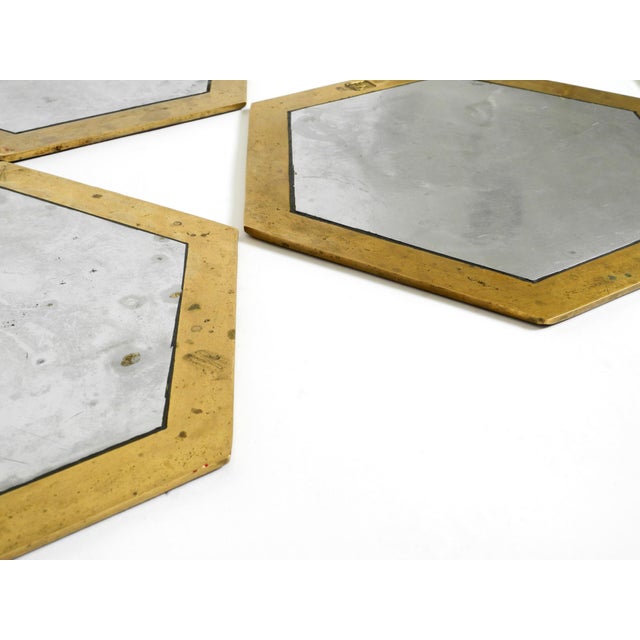 Brutalist Aluminum and Brass Coasters by David Marshall, 1970s, Set of 5 For Sale - Image 11 of 18