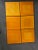Vibrant golden orange resin on board panels, set of six. Signed by artist Varga, 2003. Each panel measures 20.5" X 20.5"