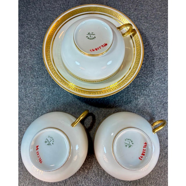 Art Deco 7pc-Antique J P Limoges (France) Cup & Saucer Set For Sale - Image 3 of 7