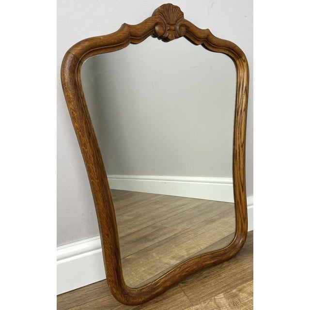 Vintage French Mirror in Oak For Sale - Image 9 of 9
