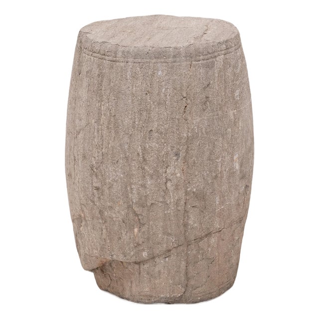 Antique Chinese Qing Limestone Drum, 18th Century For Sale