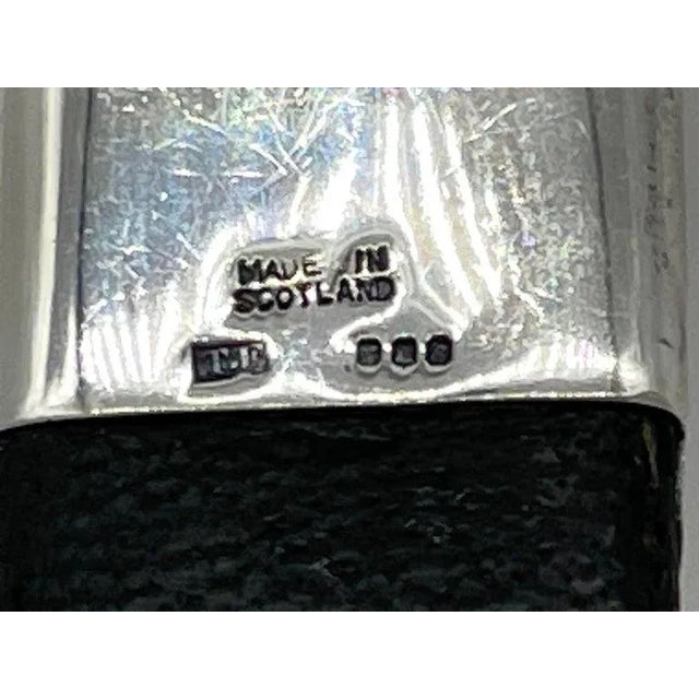 20th C. Scottish Sterling & Carved Celtic Knot Bog Wood Dirk With Topaz For Sale - Image 11 of 12