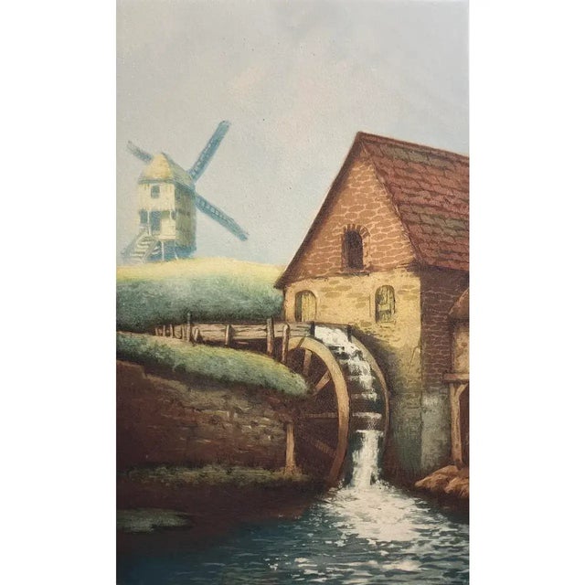 Impressionist Old Dutch Watermill Etching W/ Aquatint by Van Delft c.1930 For Sale - Image 3 of 12