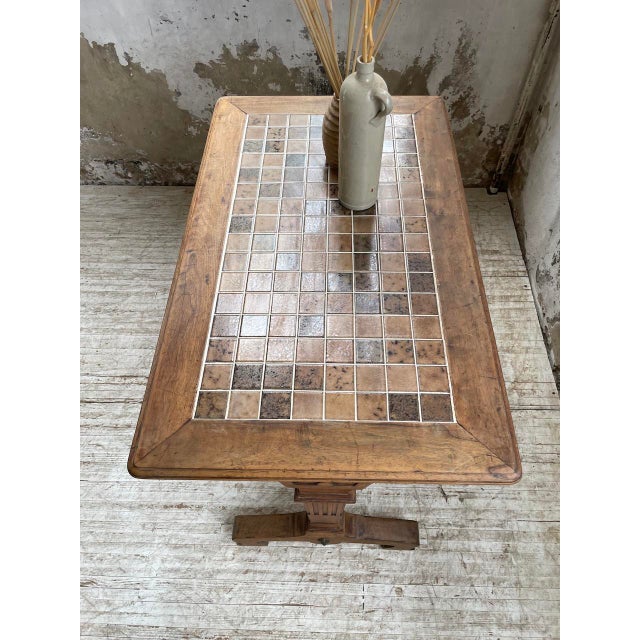 Walnut and Tiled Bistro Table, 1890 For Sale - Image 15 of 18