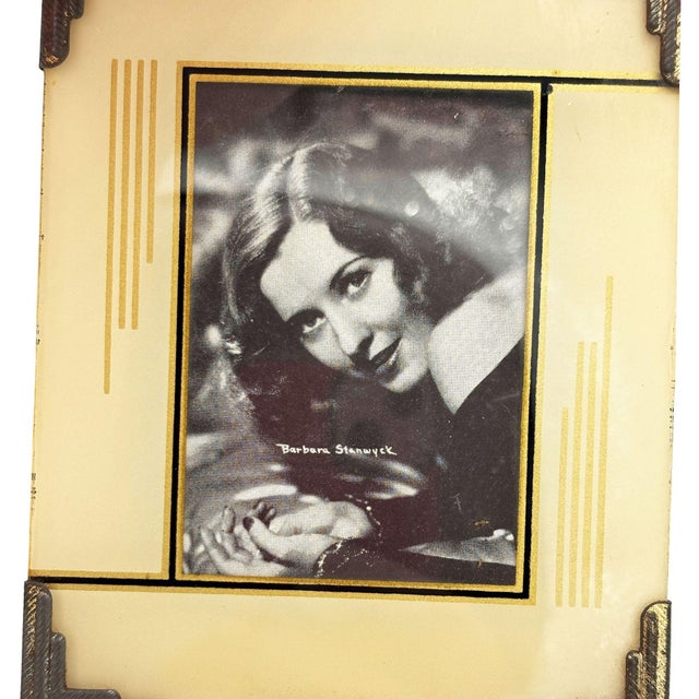 Holds a 4" x 6" picture, overall size is 5" x 4" currently holding a vintage Barbara Stanwyck portrait * Stand on the back...