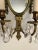 Metal 1930s Neo-Classical Brass & Crystal Beveled Mirror Sconce Pair For Sale - Image 7 of 9