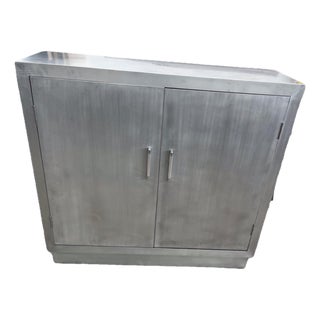 Uttermost “Martel Modern Console” Accent Aluminum Cabinet For Sale