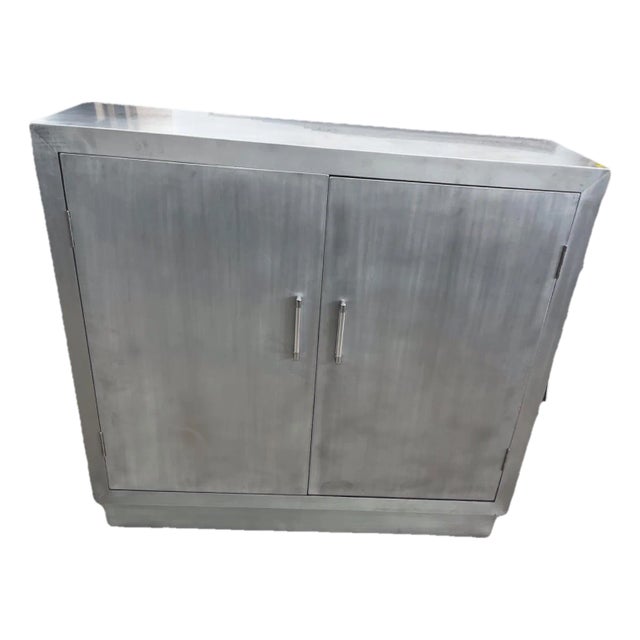 Uttermost “Martel Modern Console” Accent Aluminum Cabinet For Sale