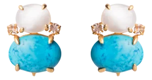 Agnes Studs, Turquoise, Pierced