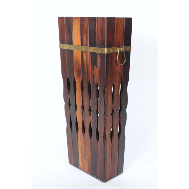 Modern Brazilian Rosewood Umbrella Stand, Cane Stand, Circa 1970 For Sale - Image 12 of 12
