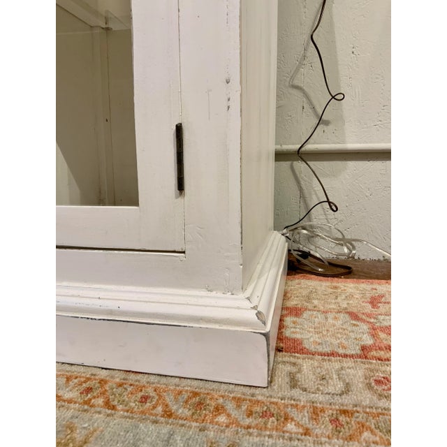 Contemporary Organic Aged White Finished Wood and Glass Sideboard For Sale - Image 3 of 8