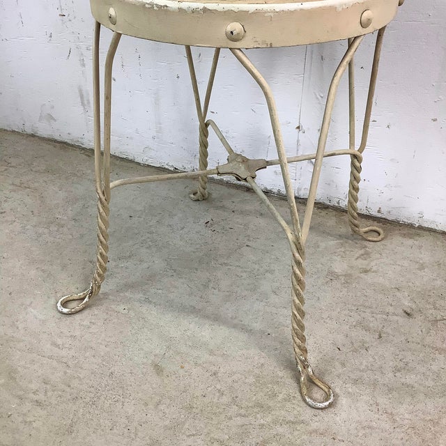 Cream Vintage Wrought Iron Ice Cream Parlor Chair For Sale - Image 8 of 12