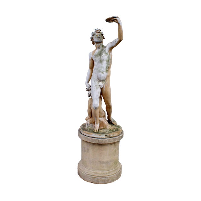 Ceramic Antique Terracotta Greco-Roman Style Garden Statue For Sale - Image 7 of 7