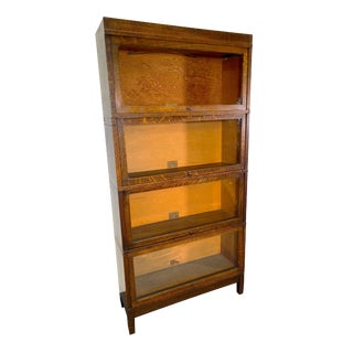 1940s Vintage Globe-Wenicke Sectional Mission Oak Barrister Bookcase For Sale