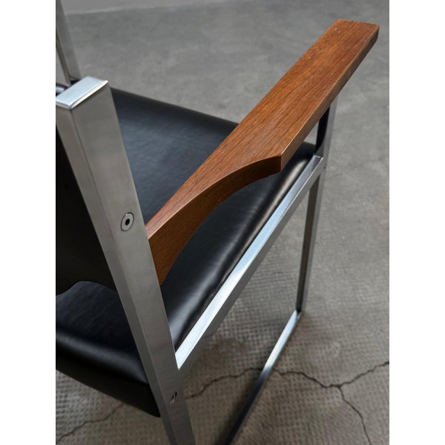 Bauhaus Office Armchairs in Leather and Nutwood from Lübke, Germany, 1960s, Set of 2 For Sale - Image 6 of 13